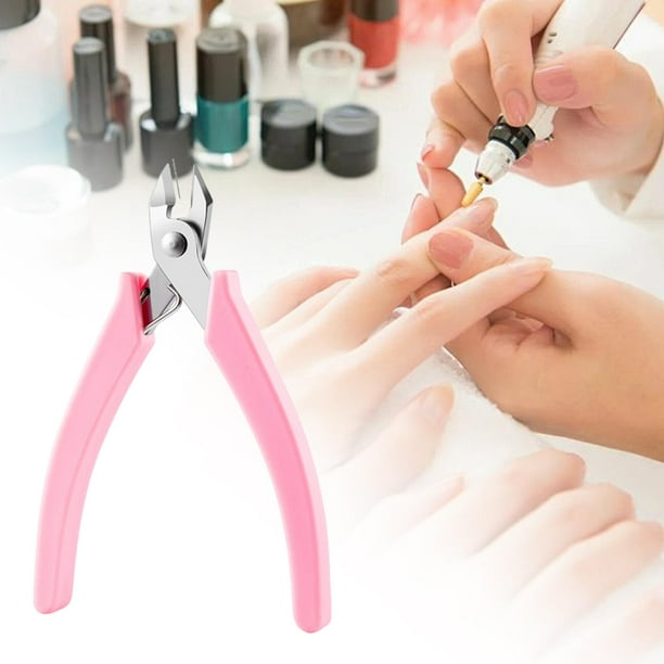 Alicates para decoración de uñas, Clip para dar forma a las uñas postizas, tijeras para decoración de uñas de acero inoxidable, alicates para quitar Rosa