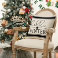 thumbnail image 5 of colorlife Merry Christmas Hello Winter Buffalo Plaid Snowflake Throw Pillow Covers, 16 x 16 Inch Winter Holiday Cushion Case Decoration for Sofa Couch Set of 4, 5 of 6