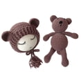 thumbnail image 3 of Douhoow Newborn Baby Girl Boy Crochet Knit Hat Bear Doll Set Photography Props, 3 of 4