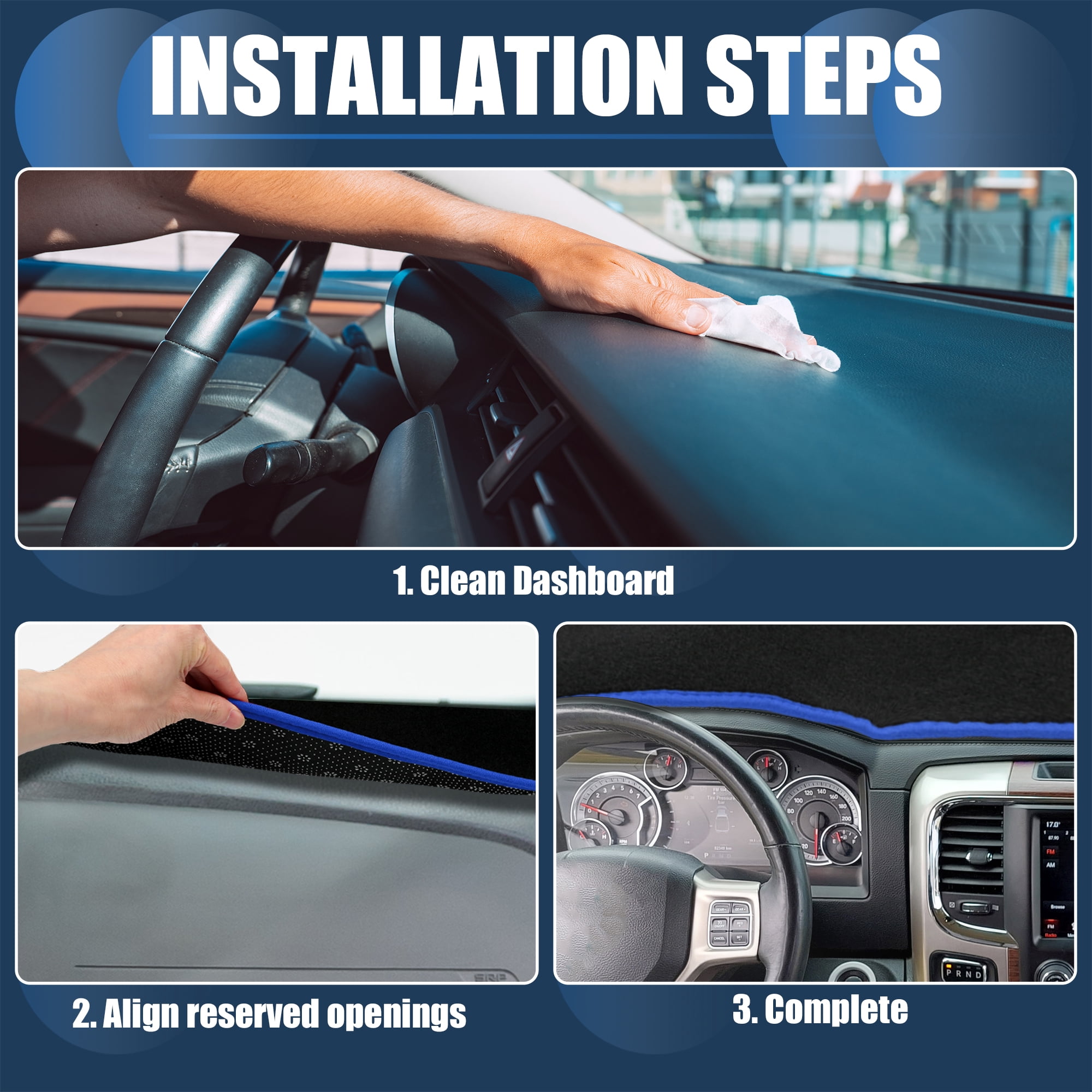 Unique Bargains Dash Cover Non-Slip Carpet Mat for Dodge Grand Caravan 2011-2020