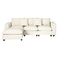 thumbnail image 3 of WestinTrends Augusta 99" Modular Chenille L-Shaped Sectional Sofa and Chaise With USB/Type-C Ports and Side Pockets, Cream, 3 of 16