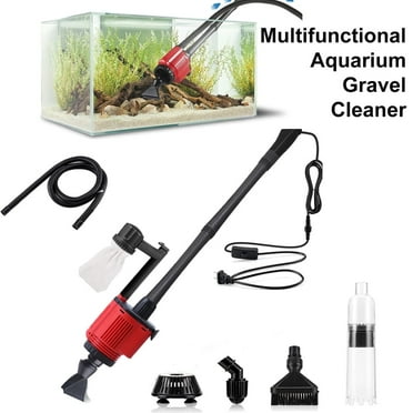 Aquarium Gravel Cleaner, Electric Fish Tanks Gravel Kit Adjustable Automatic Fish Tank Vacuum Cleaner with Strong Suction for Automatic Water Change Wash Sand Water Shower and Circulation