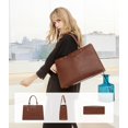 thumbnail image 4 of Lovevook Work Tote Bag for Women, Multi-Pocket Laptop Tote Shoulder Bag Fit 15.6 in Laptop, Pu Leather Office Briefcase with Small Clutch Bag, 4 of 8