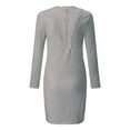 thumbnail image 5 of Sexy Long Sleeve Dress for Women Women Sexy Zipper V-Neck Lace Patchwork Hollow Out Long Sleeve Sheath Slim Mini Dress Plus Size White Dress Dress with Long Sleeves, 5 of 6