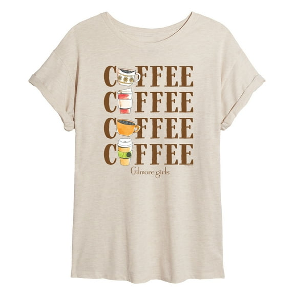 Gilmore Girls - Coffee Repeated - Juniors Oversized Graphic T-Shirt