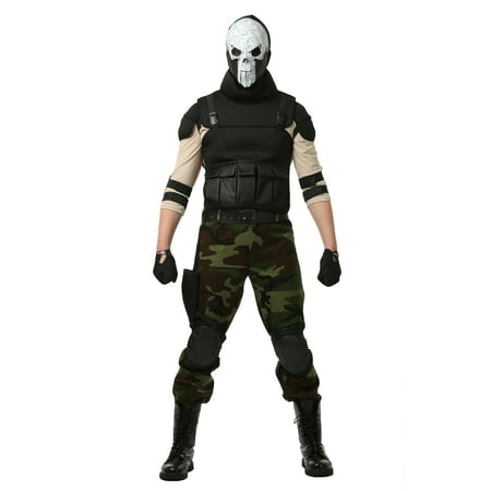Skull Military Man Costume for Plus Size Men
