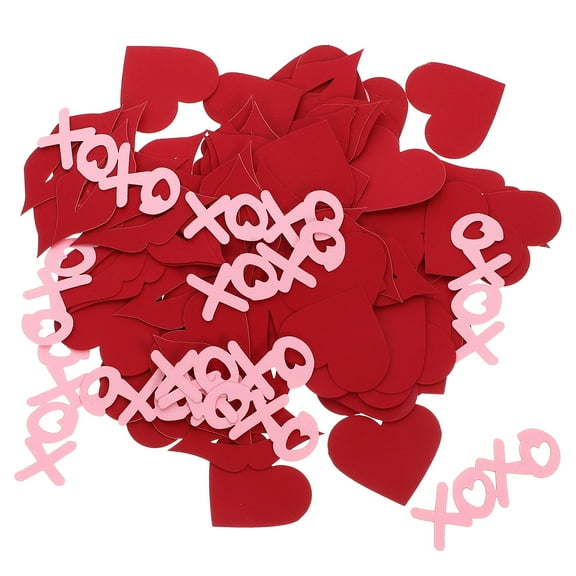 HONMEET Valentine Confetti Large Red Paper Hearts Decoration Assorted Color 1 Set 2X0.8X0.04In
