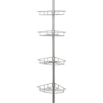 Zenna Home Tension Pole Shower Caddy 2156NN - Rust Resistant, 4 Shelves - Nickel