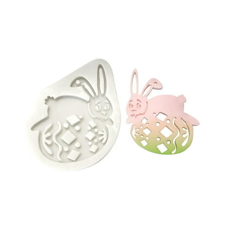 

XFLWAM Silicone Mold Easter Bunny Fondant Chocolate Cake Silicone Mold Epoxy Mold