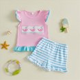 thumbnail image 2 of Paguaki Toddler Girls Dresses Outfits 1T 2T 3T 4T 5T 6T Toddler Girls Summer Clothes 5T Girls Sunflower Fly Sleeve T-shirt Denim Shorts 2PCs Set Dailywear, 2 of 5