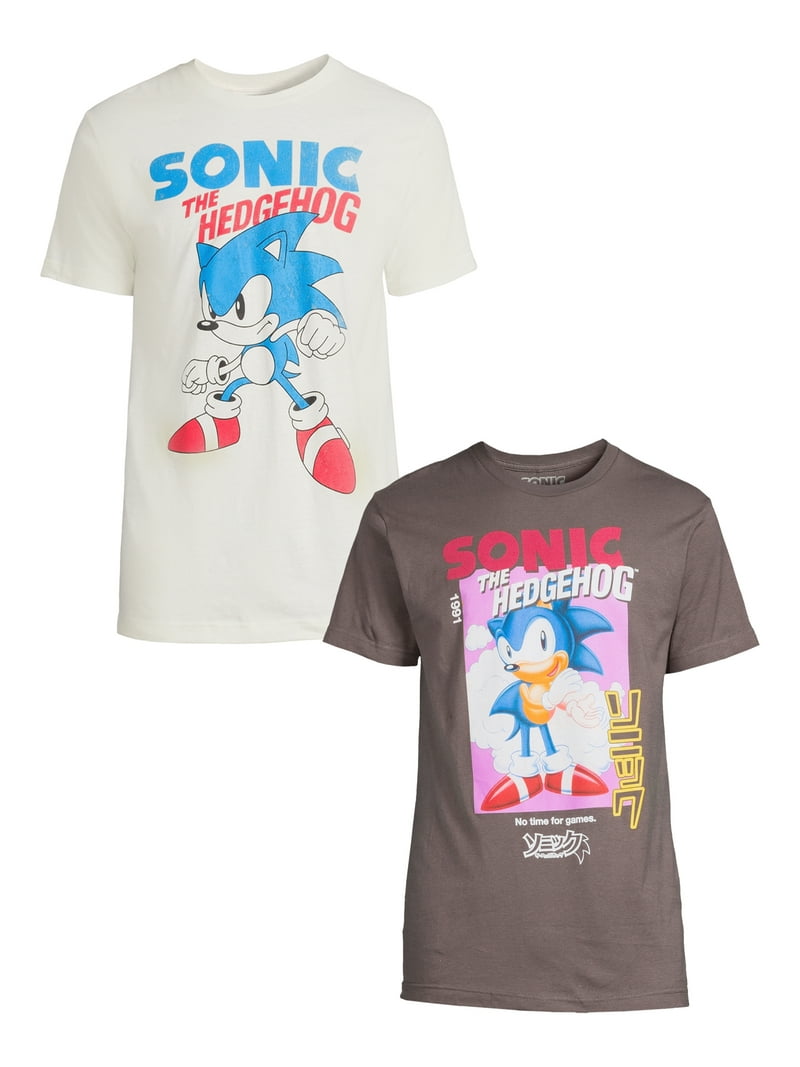 Sonic the Hedgehog Men's & Big Men's Graphic Tee Shirts, 2-Pack, S