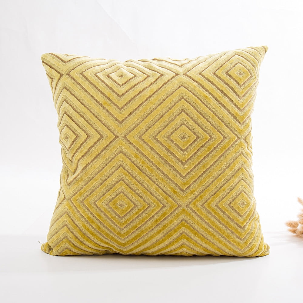 Linen Flocking Pillow Sofa Waist Throw Cushion Cover Home Decor Cushion