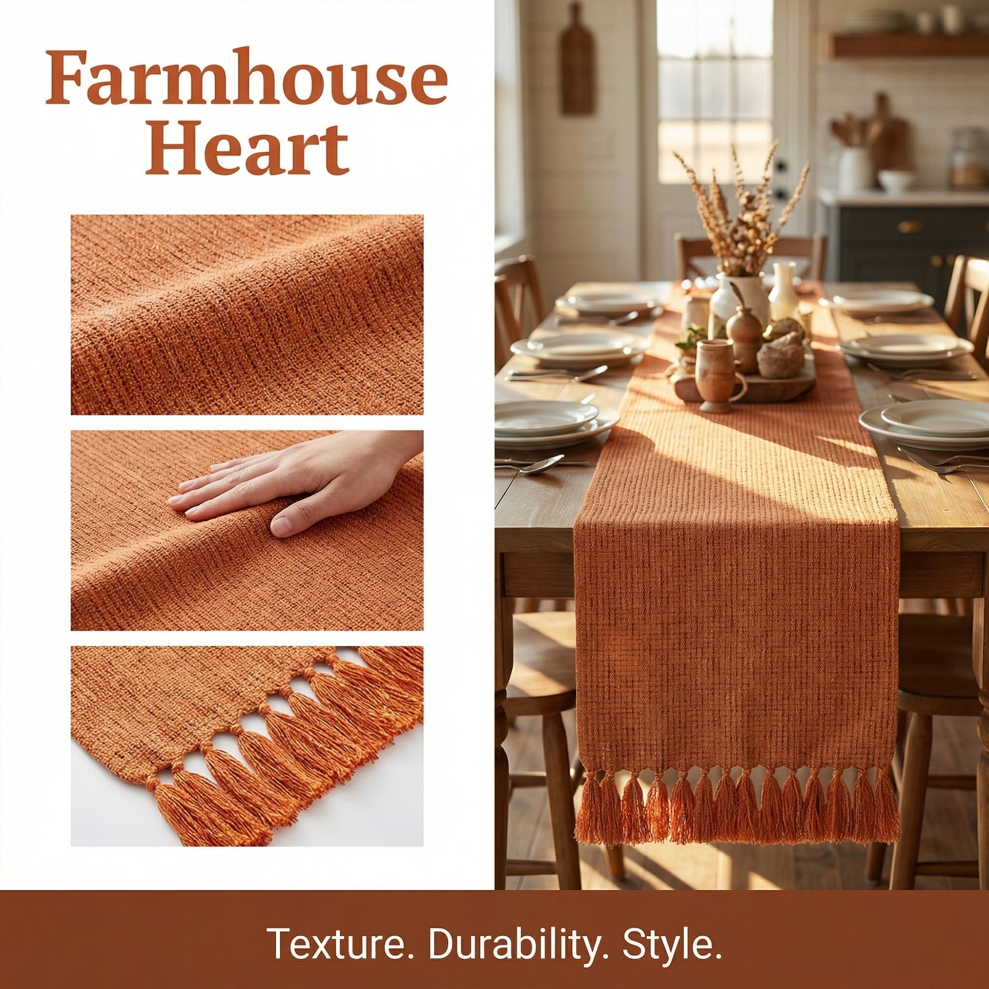 Unique Bargains Washable Polyester Table Runner for Birthday Decorations Orange 13"x108.3"
