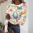 thumbnail image 5 of Long Sleeve Shirts for Women Crewneck Basic T-Shirts Casual Camouflage Slim Fit Stretch Women's Tops, 5 of 6