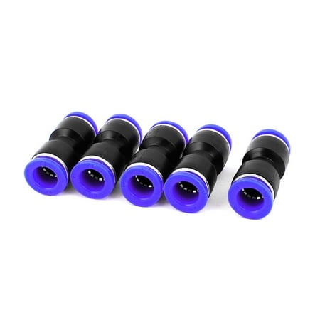 - 5Pcs 12mm to 12mm Push in Fitting One Tough Straight Union Quick Connector Black