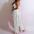 thumbnail image 5 of Summer Two Piece Sets for Women Women Spring Outfit Clothing Set Female Round Neck Sleeveless Tops Pants Sets Casual Pant Style S_397 Women's Tracksuits White M, 5 of 6