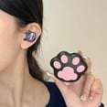 thumbnail image 3 of for Samsung Galaxy Buds FE(2023)/Buds 2 pro/Buds Live/Buds pro/Buds 2 Cover,Cute Cartoon Fun Kawaii Cat's paw Pattern Design Silicone Earphone case with Hook (Black), 3 of 5