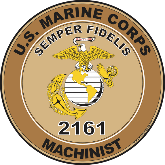 U.S.M.C. MOS 2161 Machinist Decal 3.8" - Desert Tan