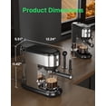 thumbnail image 5 of HBN Semi Automatic 20 Bar Espresso Machine with Steam Wand, Stainless Steel Coffee Maker for Cappuccino/Latte/Mocha,1450W, 5 of 7