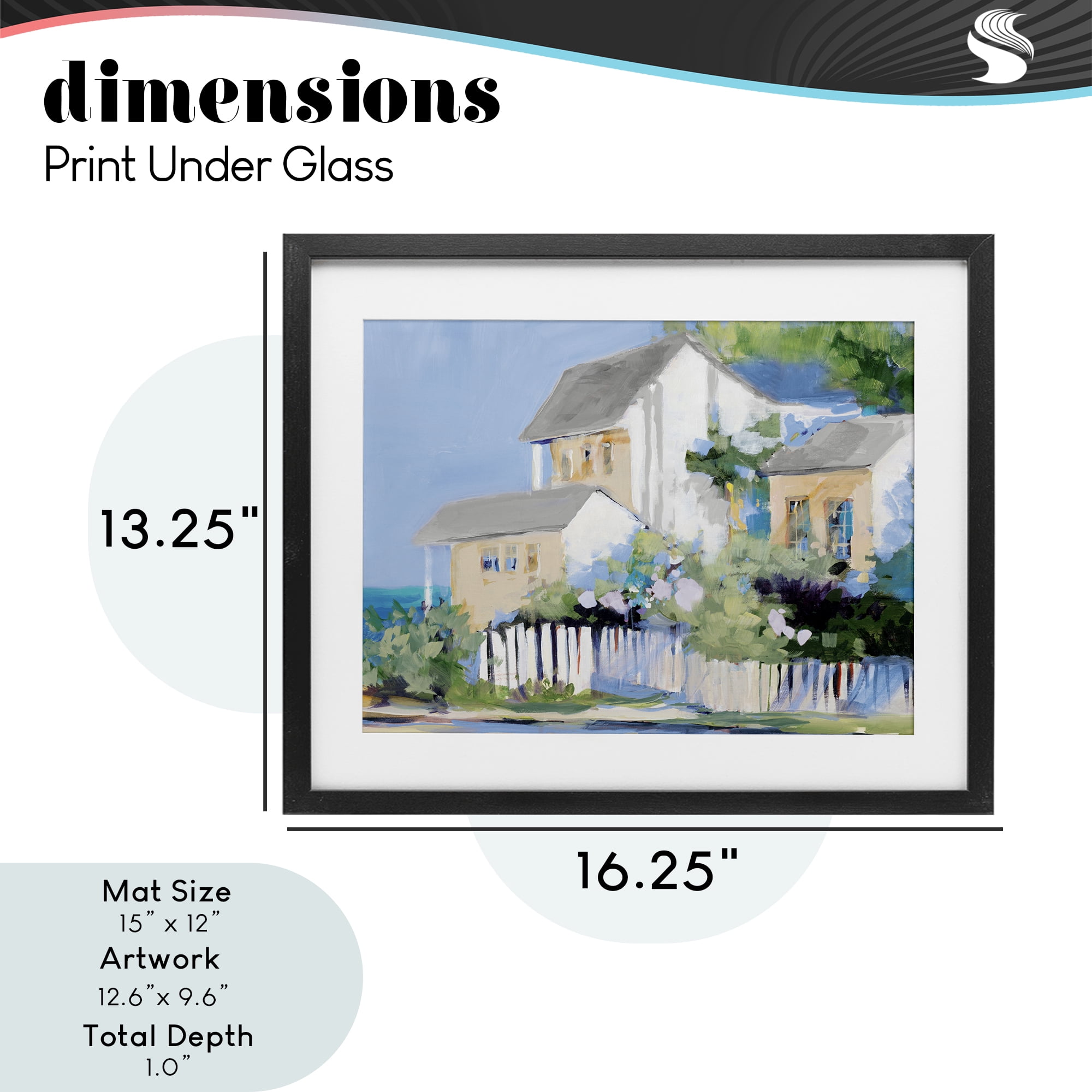 Stupell Industries Living by the Water Cottage Black Framed Print Under Glass, design by Jane Slivka