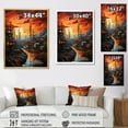 thumbnail image 4 of Designart "Oil Odyssey Orange Oil Rigs" Cityscapes Floater Framed Wall Art Print, 4 of 7
