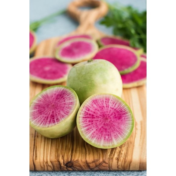HJADGG 200 Seeds Heirloom Watermelon Radish Seeds Vibrant Pink Inside, Mild Flavor, Perfect for Home Gardens Non-GMO Canada Vegetable Seeds Three Mo Garden