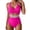 ☃548-Hot Pink, variant on Xuyuer One Piece Swimsuit for Women Criss Cross Tummy Control V Neck Bathing Suit Color Block High Waisted Cutout Swimwear Beach