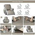thumbnail image 6 of 1 Seater Quilted Recliner Sofa Cover Pets Kids Anti-Slip Reclining Relax Armchair Covers Removable Solid Color Recliners Mat, 6 of 9
