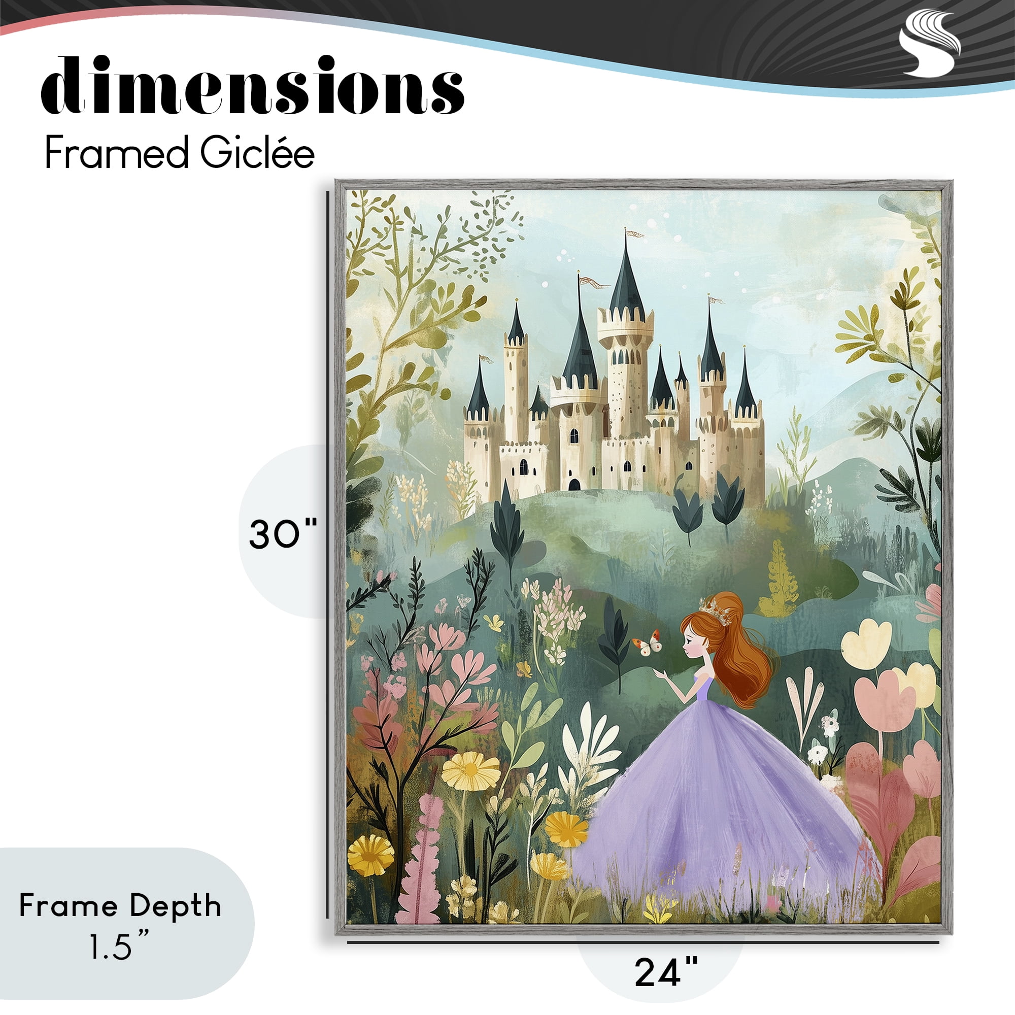 Stupell Industries Princess Day Out Gray Framed Giclee Art, design by Christine Simpson Art