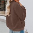 thumbnail image 2 of Women's Faux Fur Long Sleeve Casual Sherpa Zipper Clip Bomber Jacket, 2 of 19
