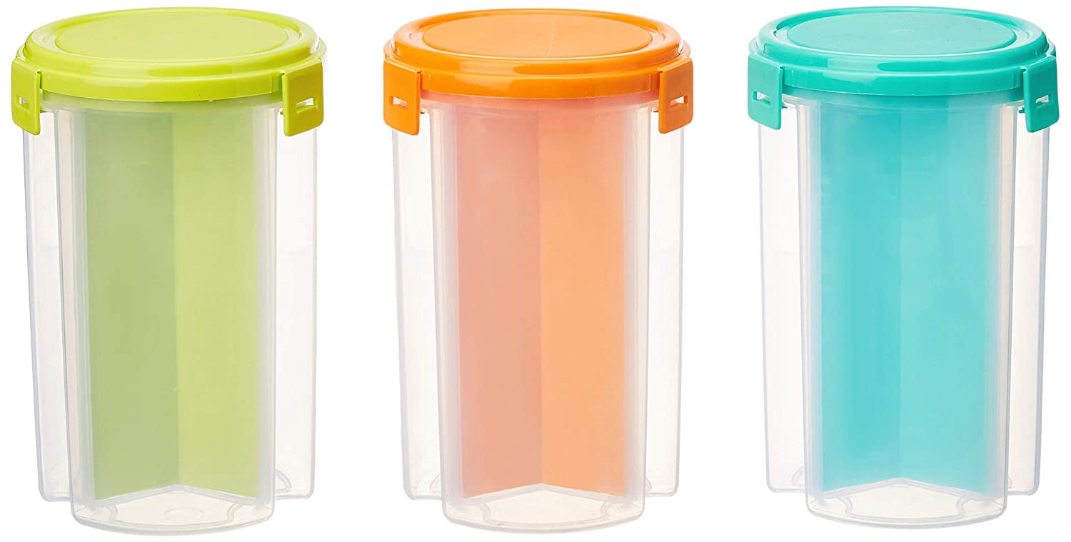 diollo Partitioned 3 Sections Storage Containers, Set of 3