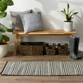 thumbnail image 2 of Design Imports CAMZ12590 2 ft. 6 in. x 6 ft. Hand-Loomed Rug, Black Dobby Stripe, 2 of 2