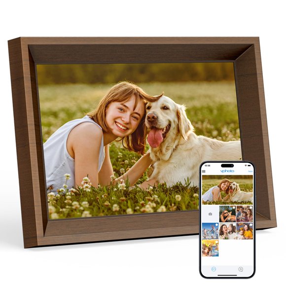 Marco de fotos digital Dragon Touch 10.1 WiFi Wood Brown