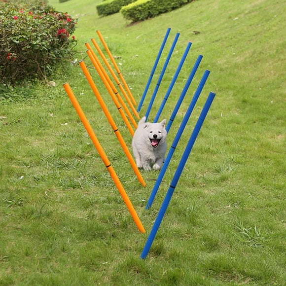 Dog Agility Equipment, 24 Poles Adjustable Height Dog Agility Bar Dog Training Obstacle Course with with Carrying Bag for Playground Equipment Outdoor