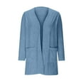 thumbnail image 4 of dazeni Girls Lightweight Long Sleeve Cardigan Solid Casual Ribbed Knit Open Front Cardigans with Pockets Spring Clothes Blue 5 Years, 4 of 7