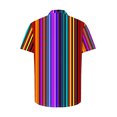thumbnail image 5 of ZCFZJW Mens Summer Short Sleeve Button Down T-Shirts Casual Colorful Striped Print Hawaiian Tees Tops Loose Fit Collared Beach Shirts Multicolor#11 XXXL, 5 of 5
