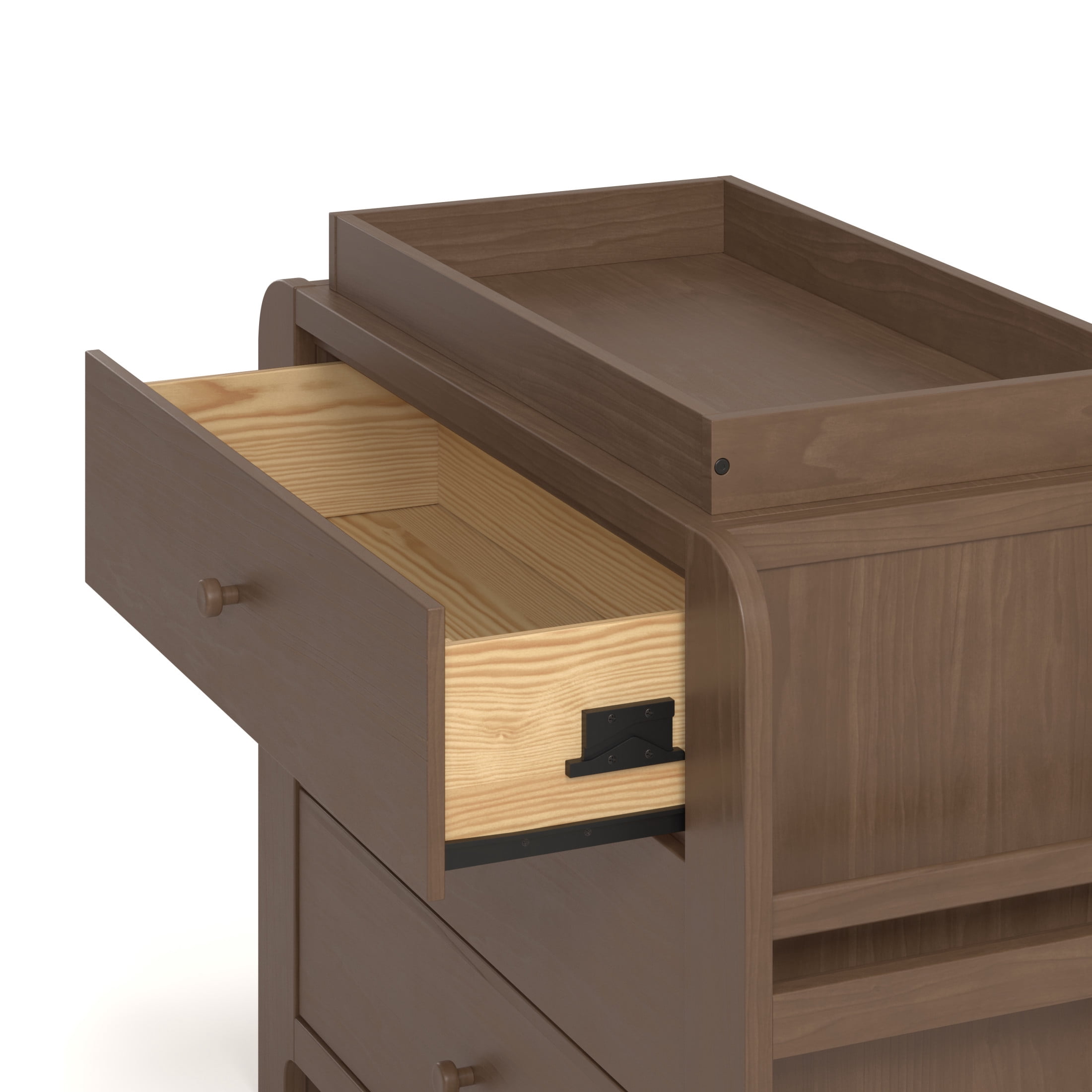 Graco Read-with-Me 3 Drawer Chest with Bookshelves and Removable Infant Changing Topper, Hazelnut