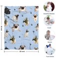thumbnail image 4 of Pug and Footprints Blanket,Comfortable Soft Flannel Throw Blanket,All Season,Warm Lightweight Blankets for Sofa Bed Couch Living Room Chair,30"x40"(80x100cm), 4 of 4