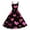 Pink, variant on Women's Dresses Valentine's Day Floral Print Off-Shoulder Punk Retro Dress Pink M
