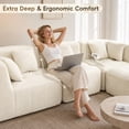 thumbnail image 5 of 110" Modular L Shaped Sectional Sofa, Upholstered Deep Seat Cloud Couch No Assembly Required with Movable Ottoman & 5 Pillows for Living Room,Bedroom,Office (White), 5 of 11