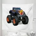 thumbnail image 1 of Truck Tapestry, Patterned Hood Cool Monster Truck with Giant Wheels 's Cartoon Pickup, Fabric Wall Hanging Decor for Bedroom Living Room Dorm, 5 Sizes, Multicolor, by Ambesonne, 1 of 1