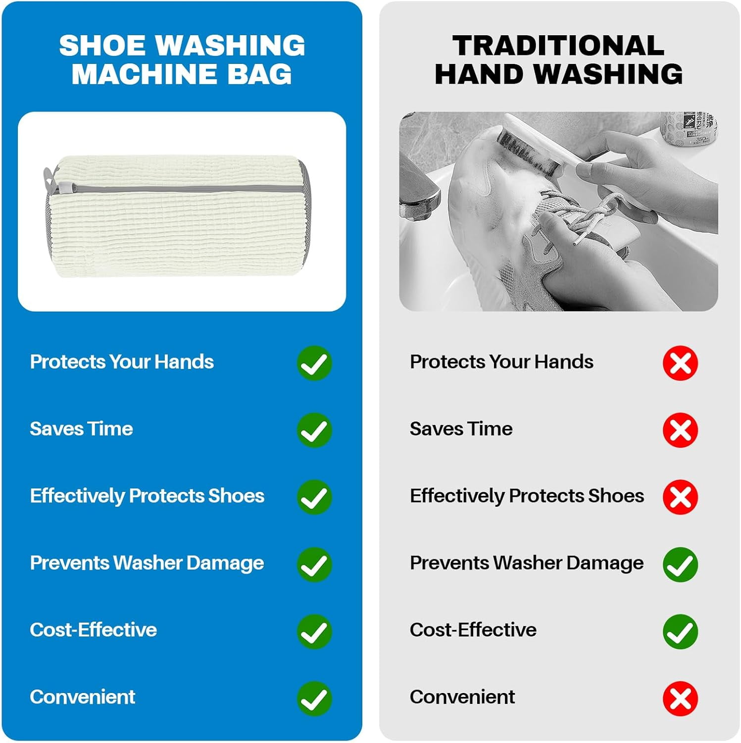 Shoe Washing Machine Bag: Laundry Shoe Bag for Washer and Dryer - 2pc Reusable Shoe Cleaning Bag for Sneaker Tennis Shoes Unstain Cleaner Kit(2 Pcs) Cream 2pcs