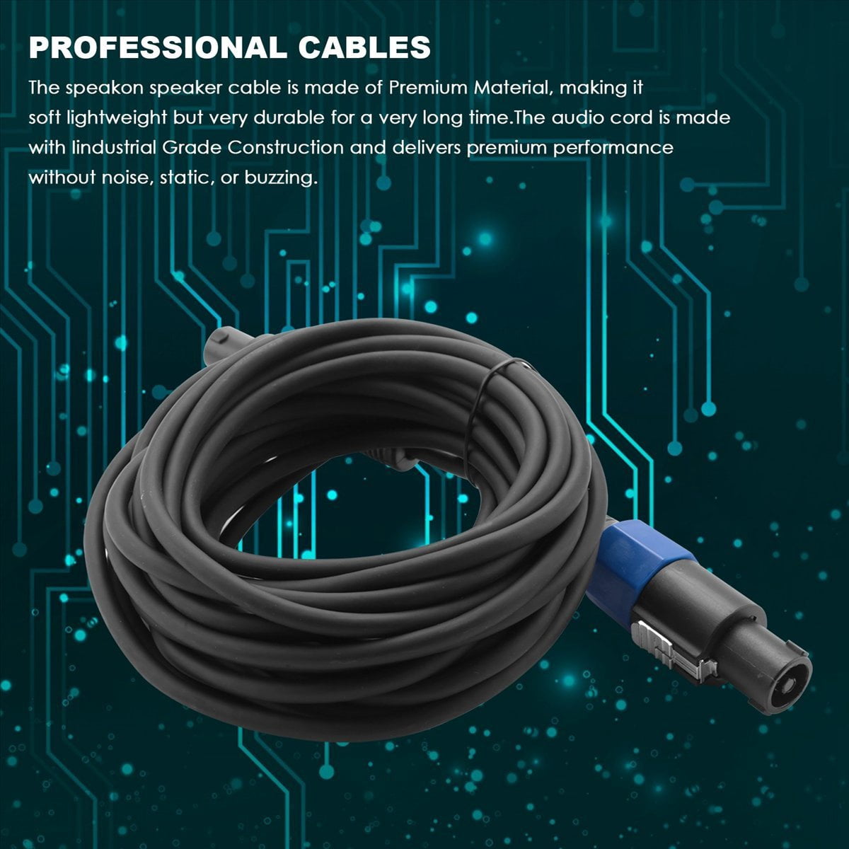 2 Pack 25 Ft Male Speakon to Cables, Professional 12 Gauge AWG Audio Cord DJ Speaker Cable Wire with Twist Lock
