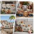 thumbnail image 5 of Burnt Orange Grey Outdoor Waterproof Pillow Covers, Vintage Spring Floral Botanical Decorative Square Throw Pillowcase Sofa Cushion Sham for Patio/Couch/Chair, 18"x18" 2 Pack, 5 of 8
