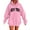 Pink, variant on XIAONU Womens Hoodies Retro Letter Print Hooded Fleece Sweatshirt Peasure Long Sleeve With Pocket Drawstring Hoodie
