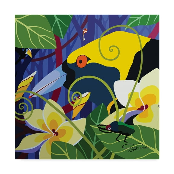 Trademark Fine Art 'Yellow Bird Of Paradise' Canvas Art by Cindy Wider