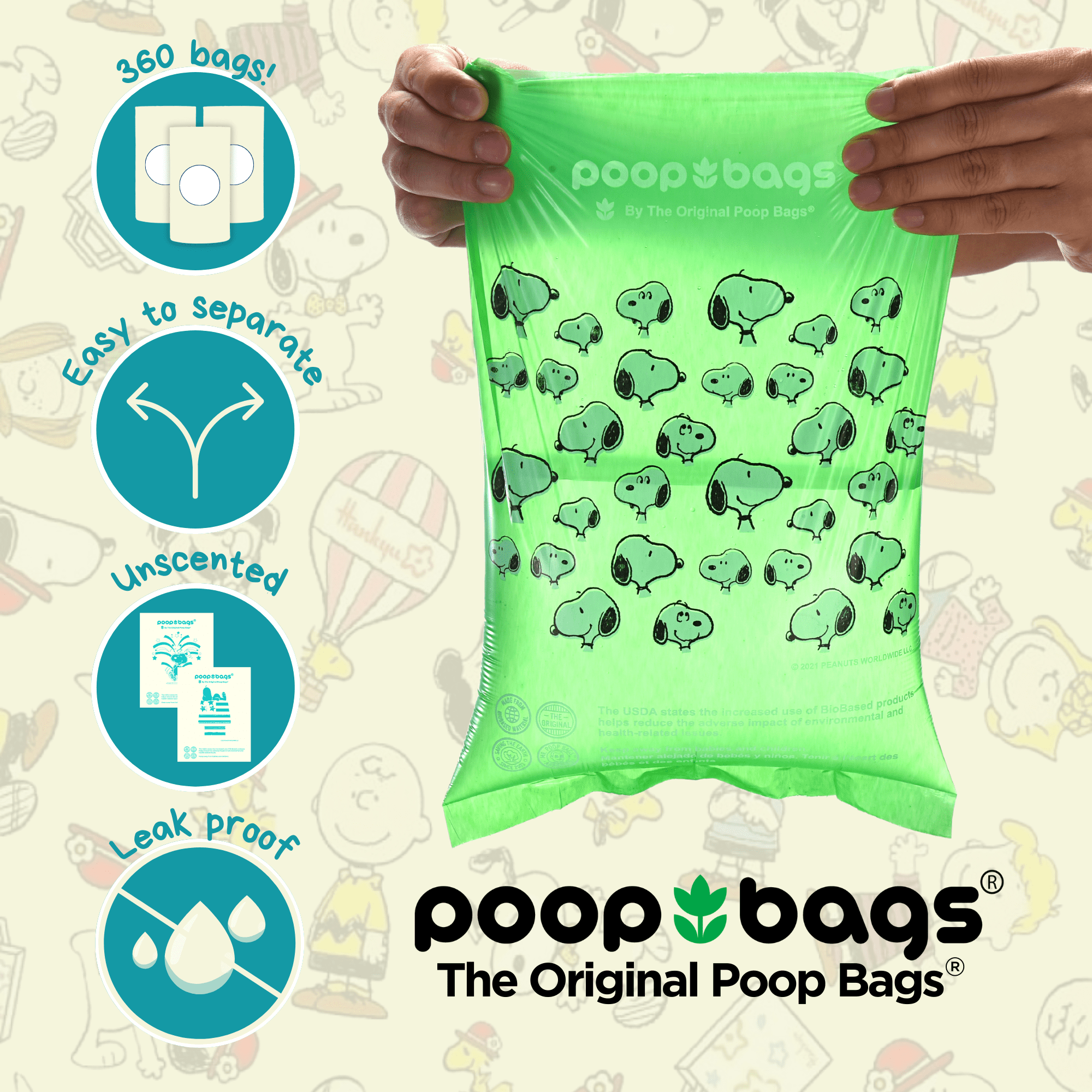 USDA Biobased Peanuts Leash Rolls (360 CT)