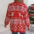 thumbnail image 4 of larppty Women's Christmas Cardigan Soft Pocketed Long Sleeves Casual Knitted Xmas Open Front Cardigans Lightweight Sweaters (Red, S), 4 of 8