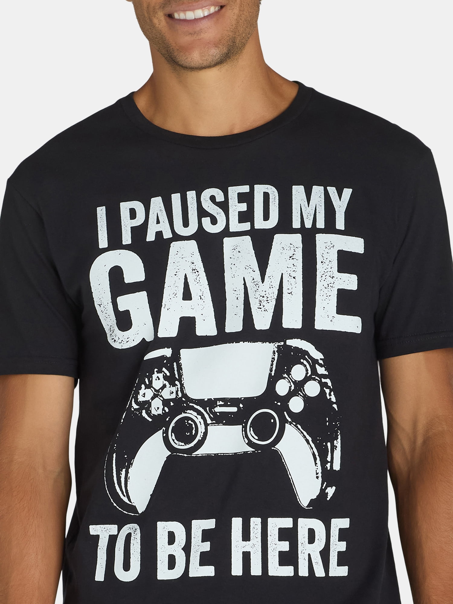 Paused My Game Men's & Big Men's Graphic Tee with Short Sleeves, Sizes S-3XL