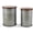 Grey, variant on Rustic End Table Set of 2, Farmhouse Galvanized Metal Barrel Storage Stool with Round Wood Lid